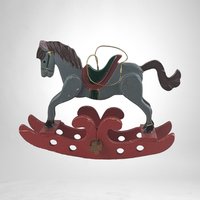 Vintage Wooden Rocking Horse Ornament