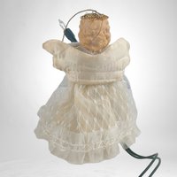 Vintage Small 5" Angel Tree Topper: Timeless Elegance with Soft Illumination