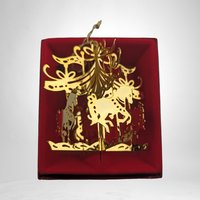 Vintage Gold-Toned Carousel Ornament - Timeless Holiday Elegance