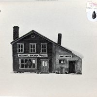 1985 Dept. 56 "Nathaniel Bingham Fabrics and Post Office" - Classic New England Village Collectible