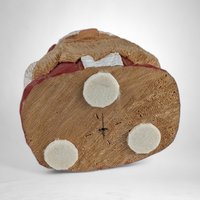 Hand-Carved Vintage Wooden Santa Bust