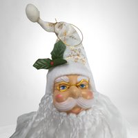 Timeless Elegance: Vintage Santa Face with Puffy Beard Ornament for Classic Holiday Charm