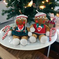 Vintage 1990 Target Gingerbread Plush Toy Pair - Sweet Holiday Collectibles!