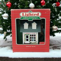 1986 Hallmark Lighted General Store Ornament - Vintage Holiday Glow!
