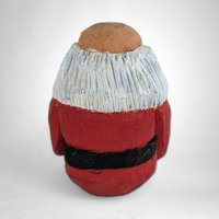 Exquisite Vintage Hand-Carved Santa Egg-Shaped Figurine: Timeless Holiday Elegance
