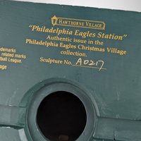 2003 Hawthorne Village Philadelphia Eagles Station Village Building - Eagles Pride for Your Holiday Display! (Chip on a Tree)