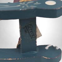 Charming Set of 4 Vintage 1985 Schmid Rocking Horse Wooden Ornaments - Timeless Holiday Elegance