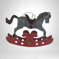Vintage Wooden Rocking Horse Ornament