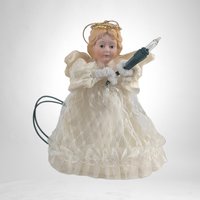 Vintage Small 5" Angel Tree Topper: Timeless Elegance with Soft Illumination