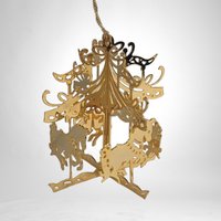 Vintage Gold-Toned Carousel Ornament - Timeless Holiday Elegance