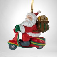 Joyful Ride: 1991 Santa on a Scooter Christmas Ornament