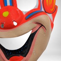 Vintage 70s Clown Mask - Retro Costume Accessory