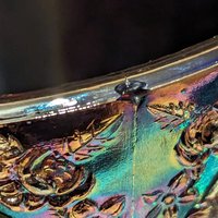 DO NOT BUY*** Reserved for Paiges - Fenton Amethyst Carnival Glass Wild Strawberry Candy Dish with Lid