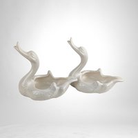 Vintage Hull Pottery 3-Piece Ceramic Swan Set
