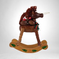Vintage Wooden Rocking Horse Ornament - Timeless Holiday Charm