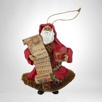 Set of 4 Vintage Paper Mache Santa Ornaments: Nostalgic Holiday Decor