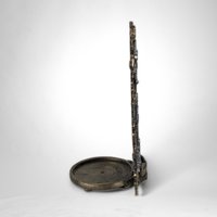 Vintage Metzke Pewter and Gold Christmas Tree Tealight Holder - Timeless Holiday Elegance!