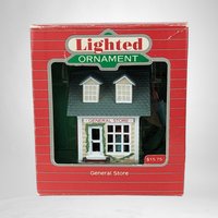1986 Hallmark Lighted General Store Ornament - Vintage Holiday Glow!
