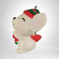 1970s Hallmark Vintage White Mouse Christmas Ornament