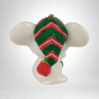 1970s Hallmark Vintage White Mouse Christmas Ornament