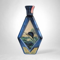 Nautical Elegance: Empty 1975 Jim Beam James Lockhart Blue Sailfish Decanter - Vintage Whiskey Collectible