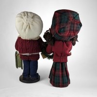 Pair of Handmade 19" Dolls Unlimited Carolers: Charming Artistry for Festive Decor