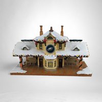 2003 Hawthorne Village Philadelphia Eagles Station Village Building - Eagles Pride for Your Holiday Display! (Chip on a Tree)