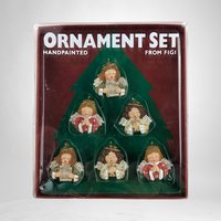 1996 Figi 6 Piece Handpainted Angel Ornament Set