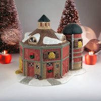 1997 St. Nicholas Square Octagon Barn Village Building - Charming Holiday Collectible