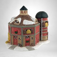 1997 St. Nicholas Square Octagon Barn Village Building - Charming Holiday Collectible