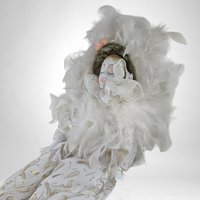 Porcelain Harlequin Art Fashion Doll