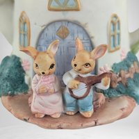 Vintage Ceramic Rabbit Teapot Music Box