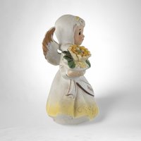 Vintage Ceramic Birthday Month November Angel Figurine - Charming Collectible