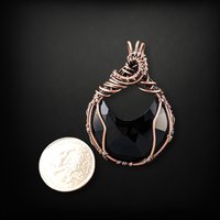 Handcrafted Copper Wire Wrapped Black Onyx Pendant