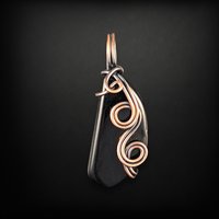 Artisan Elegance: Handmade Copper Wire Wrapped Black Onyx Pendant