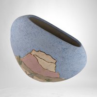 Vintage Southwest Pottery Signed Vase wtih Howling Wolf