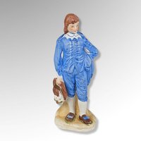 Vintage Ceramic Pinkie & Blue Boy Figurines (6")