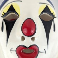 1984 Ceramic Hand-Painted Pierrot Clown Mask Wall Hanging
