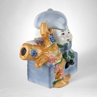 Vintage Feita Humpty Dumpty Ceramic Teapot | Whimsical Nursery Rhyme Decor
