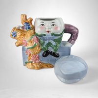 Vintage Feita Humpty Dumpty Ceramic Teapot | Whimsical Nursery Rhyme Decor