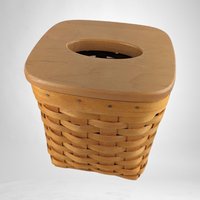 2001 Longaberger Handwoven Basket Tissue Holder with Lid - Elegant and Functional Home Decor