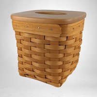 2001 Longaberger Handwoven Basket Tissue Holder with Lid - Elegant and Functional Home Decor