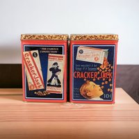 Pair of Bristolware Small Cracker Jack Tins