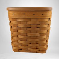 2001 Longaberger Handwoven Basket Tissue Holder with Lid - Elegant and Functional Home Decor