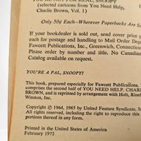 1972 You're a Pal SNOOPY Softcover Book, Charles M. Schulz