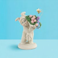 Dept. 56 Snowbunnies "Bee My Baby" Bunny with Flowers
