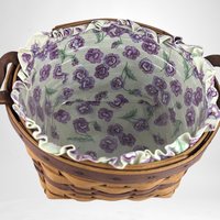 1992 Longeberger Pansy Basket with Liner and Protector