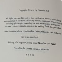 1972 Virginia Woolf A Biography, Quentin Bell