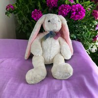 Vintage Soft White 15" Bunny with Long Ears Plush Toy