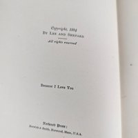 1894 Because I Love you Poems of Love by Anna E. Mack, Hardcover Book